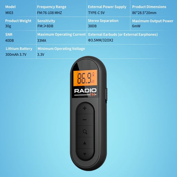 [Mini Portable FM Radio] Rechargeable Mini Portable FM Radio with Carousel 7