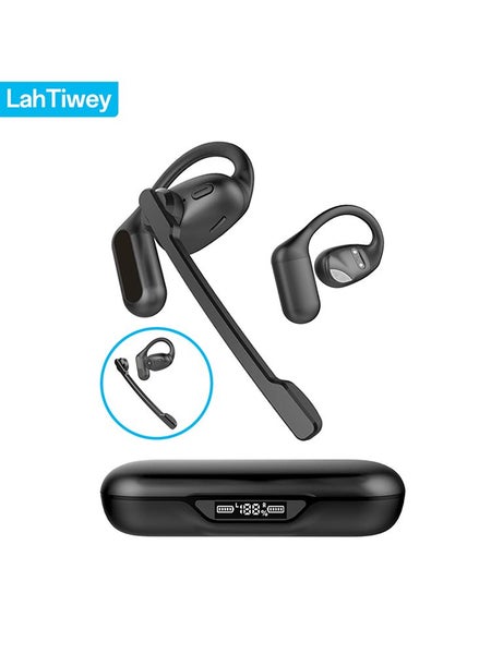 Open Ear Headphones with Boom Mic, Bluetooth 5.4 Wireless Headsets Carousel 1