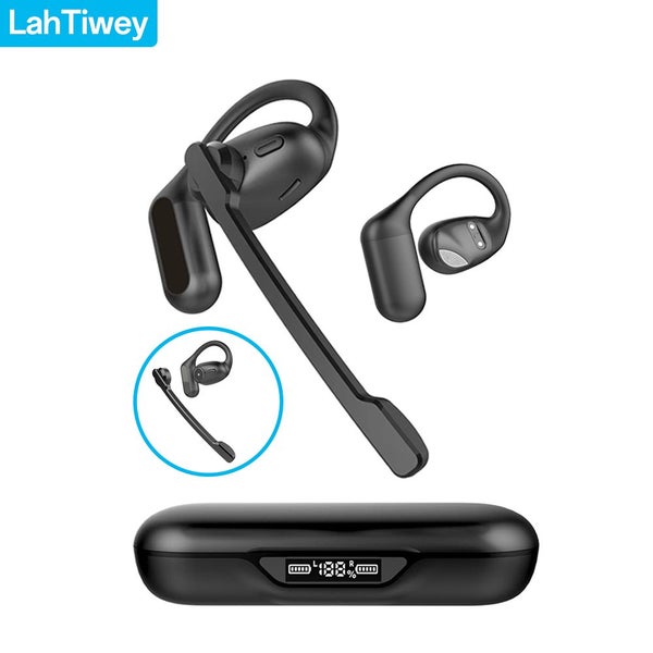 Open Ear Headphones with Boom Mic, Bluetooth 5.4 Wireless Headsets Carousel 2