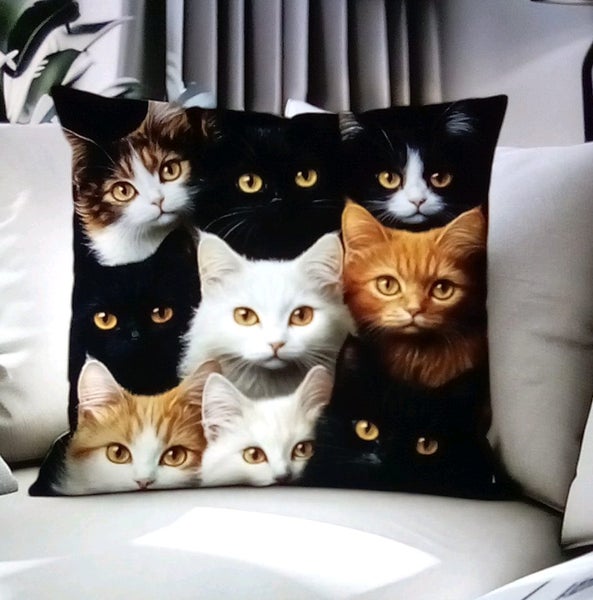 THE Gorgeous Cat Cushion Cover Add Cuteness & Style To Any Room Carousel 2