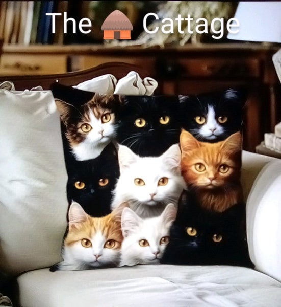 THE Gorgeous Cat Cushion Cover Add Cuteness & Style To Any Room Carousel 1