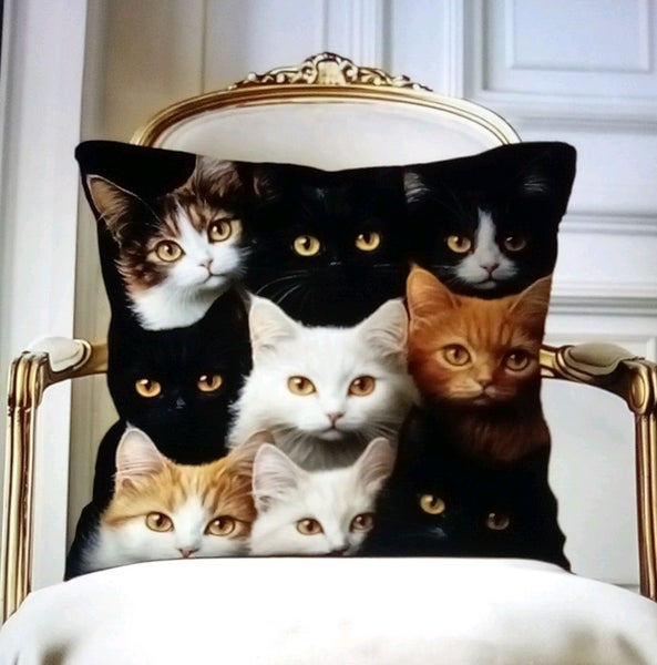 THE Gorgeous Cat Cushion Cover Add Cuteness & Style To Any Room Carousel 5