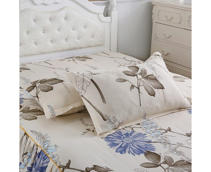 3pcs/set Ruffle-pleated Bed Skirt Bed Sheet Pillow Cases Breathable Bedding S Carousel 5