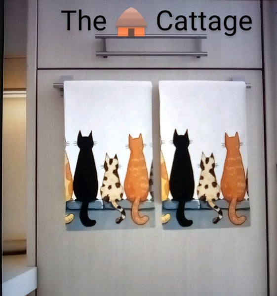 THE CATTAGE-Cute Cartoon Cat Tea/Hand Towels Add Colour & Whimsey To The Kitchen Carousel 1