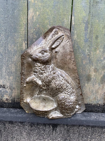 #1. - Early Antique Easter Bunny Rabbit Chocolate Candy Mould Carousel 2