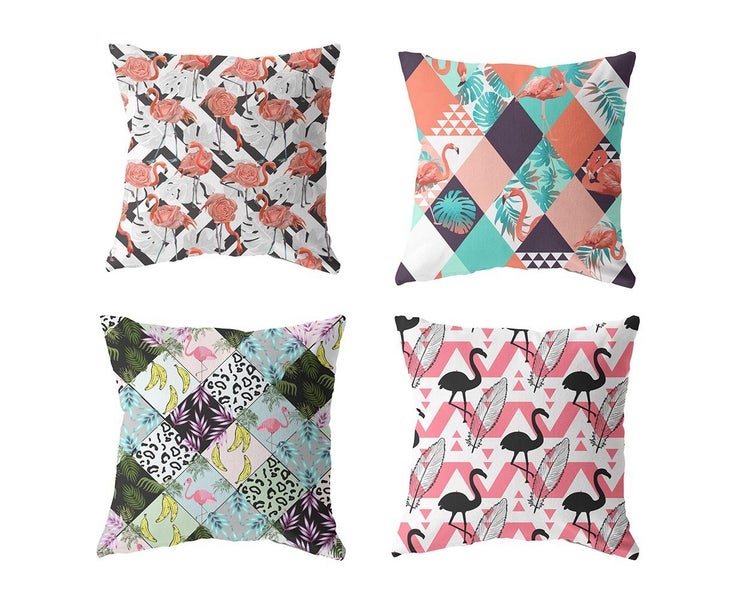 4 Pcs Throw Pillow Case Cushion Covers Home Decorative Square Pillowcases(Fla Carousel 1