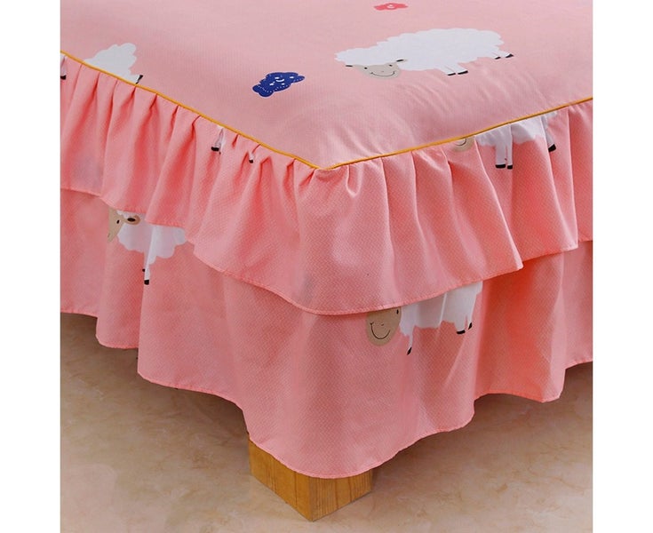 3pcs/set Ruffle-pleated Bed Skirt Bed Sheet Pillow Cases Breathable Bedding S Carousel 5