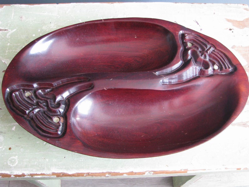 Older Maori Style Carved Wooden Bowl By Wood Carvers Ltd , Auckland Carousel 1