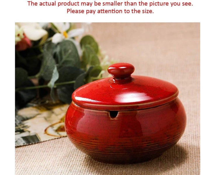 Upgrade Ceramic Ashtray with Lids, Windproof, Cigarette Ashtray for Indoor or Carousel 2