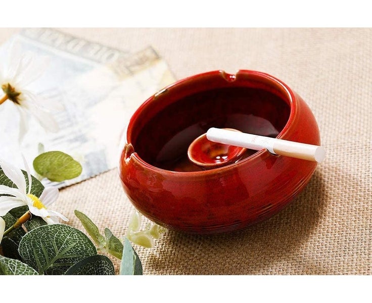 Upgrade Ceramic Ashtray with Lids, Windproof, Cigarette Ashtray for Indoor or Carousel 5