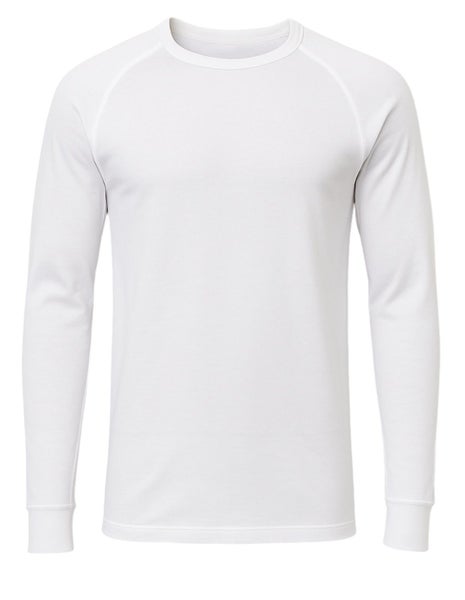 Mens Cotton Raglan Long Sleeve Thermal Top Underwear Thermals Base Layer Crew... Carousel 2