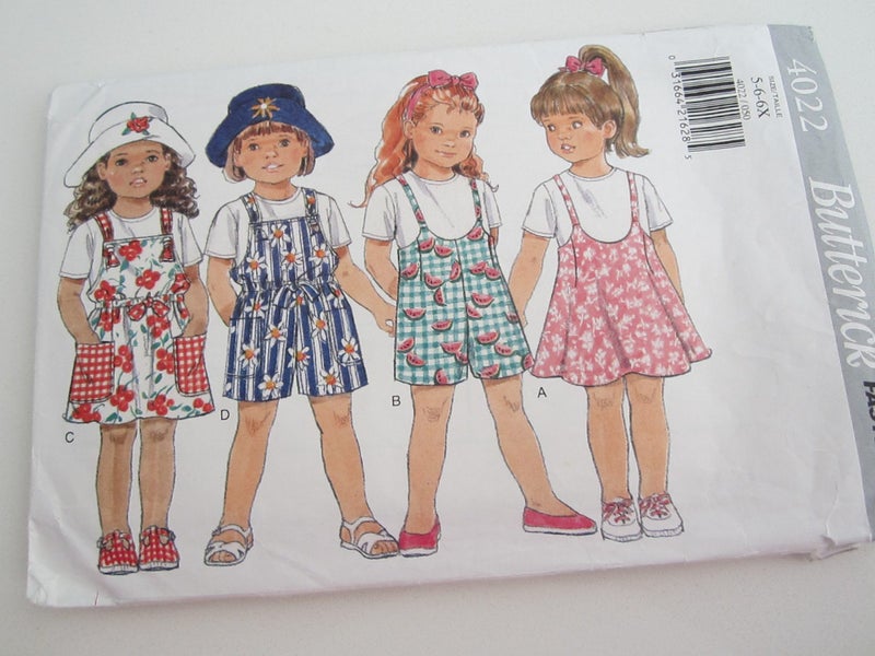 Butterick 4022 - Jumper, Romper & Top -Sizes 5, 6, 6x Carousel 1