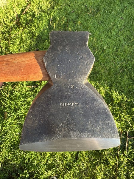 Rare vintage “SUNSET” stamped hewing axe (r/handed) Carousel 2