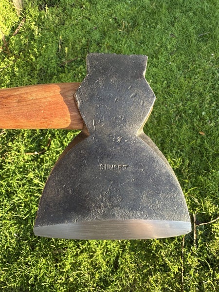 Rare vintage “SUNSET” stamped hewing axe (r/handed) Carousel 13