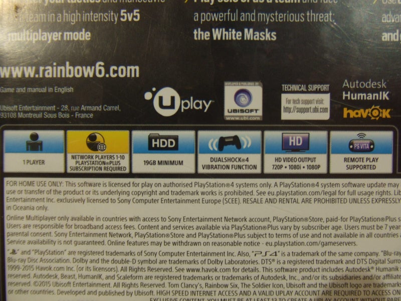 Tom Clancy's Rainbow Six Siege - PS4 Game - Excellent Condition Carousel 5