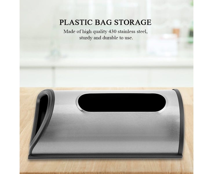 Stainless Steel Kitchen Plastic Bag Storage Dispenser Holder Organizer Carousel 5
