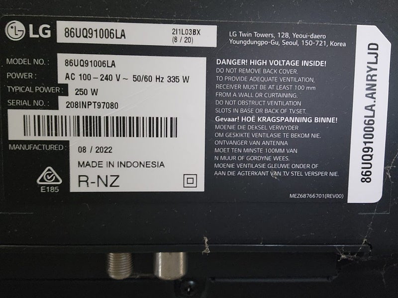LG 86inch TV Carousel 1