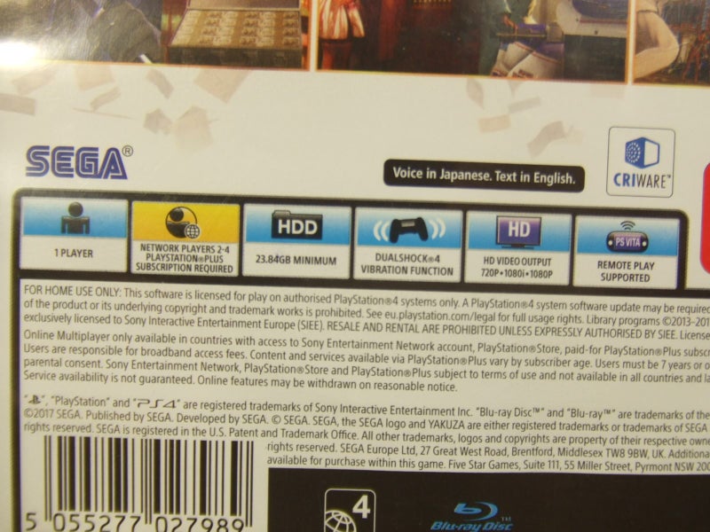 Yakuza 0 Zero - Rare PS4 Game - Excellent Condition Carousel 4