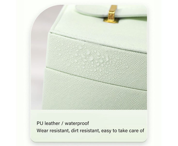Travel Jewelry Case Portable 2 Layers PU Leather Jewelry Storage Holder Box w Carousel 5