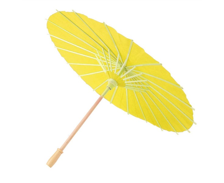 White Blank Paper Umbrella Decor Props for Kids DIY Hand Painting(Yellow) Carousel 1