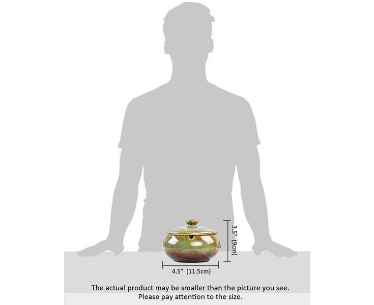 Ceramic Ashtray with Lids, Windproof, Cigarette Ashtray for Indoor or Outdoor Carousel 4