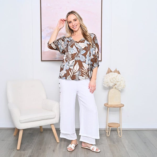 Puff Sleeves Floral Layered Cotton Tops Carousel 1