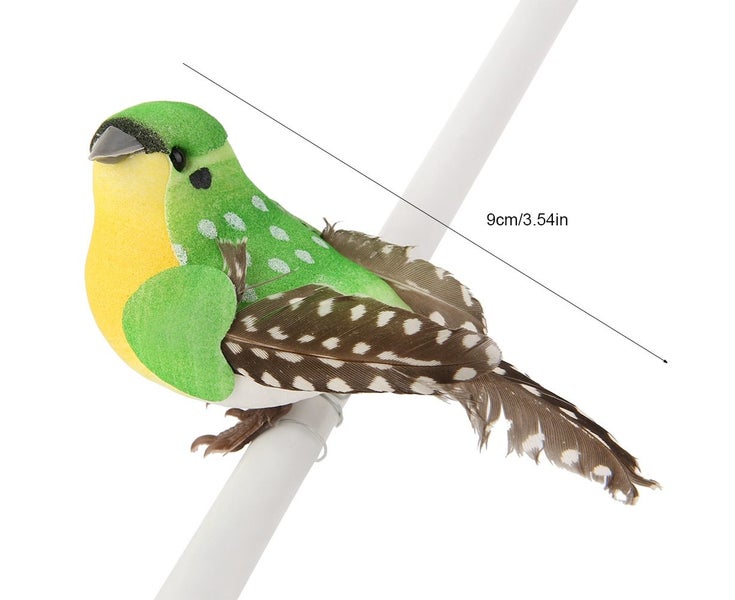 12Pcs Colorful Handmade Artificial Simulated Bird Home Garden Wedding Decora Carousel 5