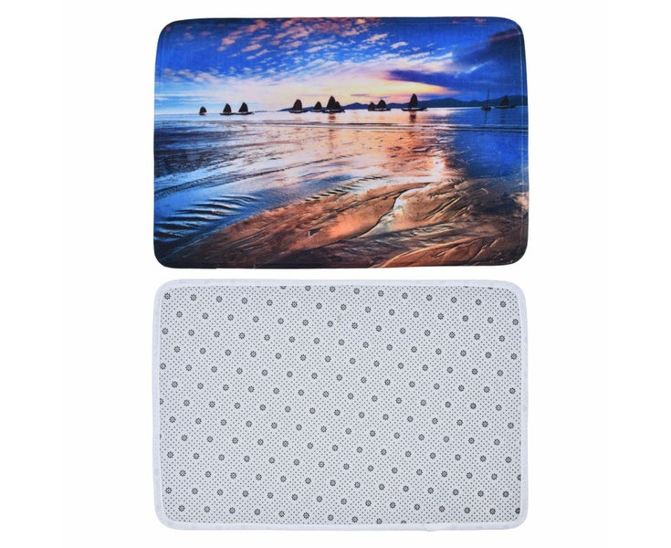 Household Bathroom Floor Carpet Water Absorption Anti Slip Flannel Mat for Do Carousel 2