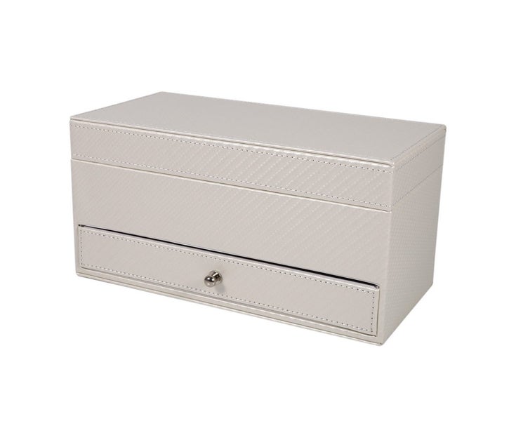 High Grade 4 Slot Leather Watch Storage Box Case With Drawer Jewelry Organize Carousel 2