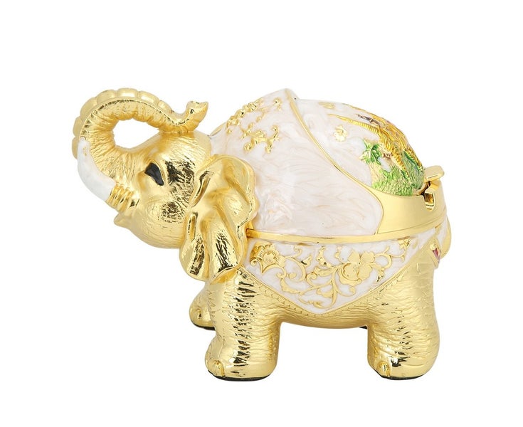 Zinc Alloy Innovative Spherical Vintage Elephant Ashtray with Cover Multifunc Carousel 1