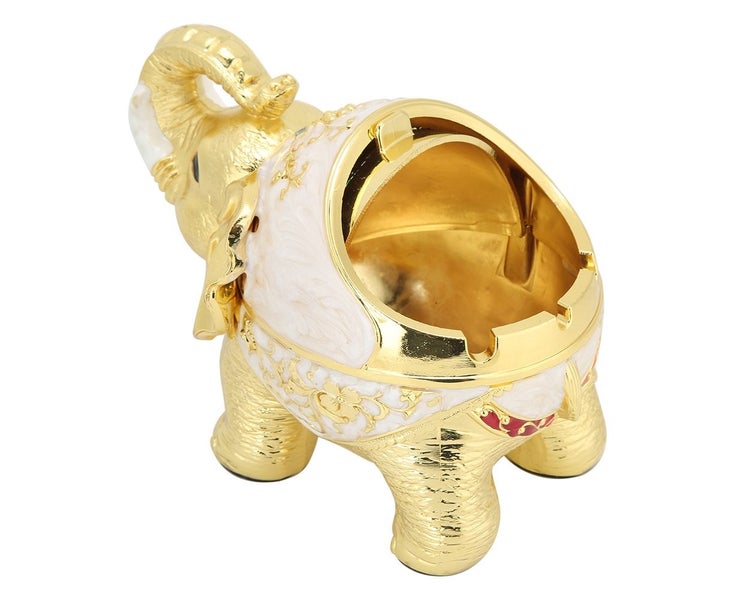 Zinc Alloy Innovative Spherical Vintage Elephant Ashtray with Cover Multifunc Carousel 2