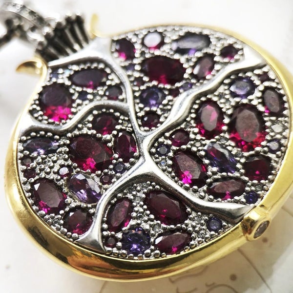 925 Sterling Silver Pomegranate Chain Necklace Fine Jewelry For Women Carousel 6