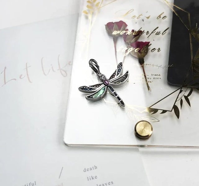 925 Sterling Silver Dragonfly & Sun Charm Necklace Boho Jewelry For Women / Girl Carousel 2