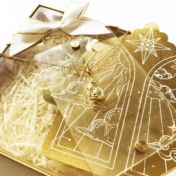 925 Sterling Silver Golden Cat With Star Necklace Cute Jewelry For Women Carousel 6