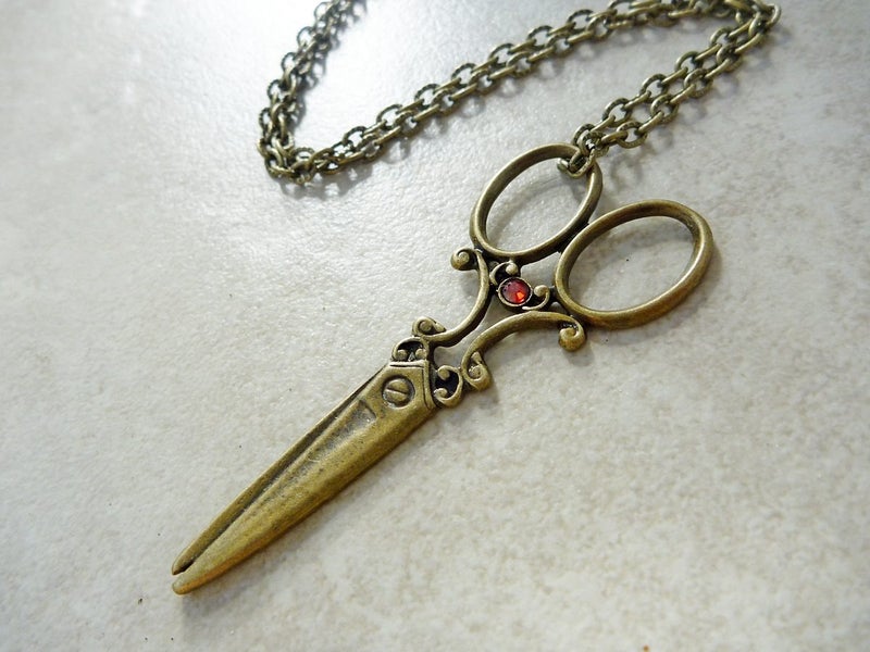 Vintage Cool Pendant - Antiqued Ornate Scissors Carousel 1