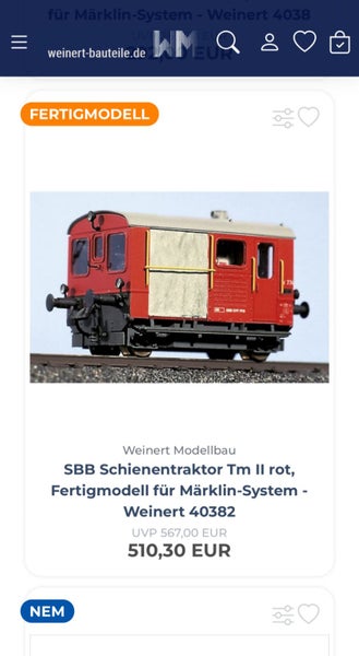 Weinert Modellbau SBB shunting tractor (the Swiss Kof), HO, AC analogue, new!64807622367234112