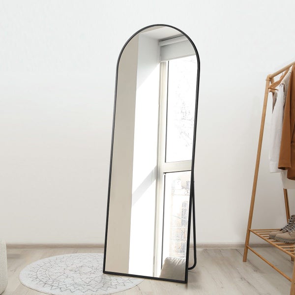 Full Length Mirror Arched Dressing Floor Mirrors Free Standing Black63731465093122114