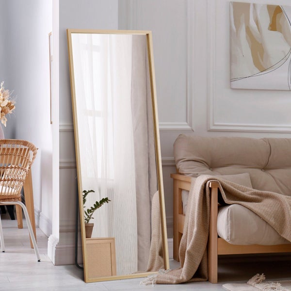 Wood Full Length Mirror Rectangle Floor Mirrors Free Standing 166X60Cm64462122965507110