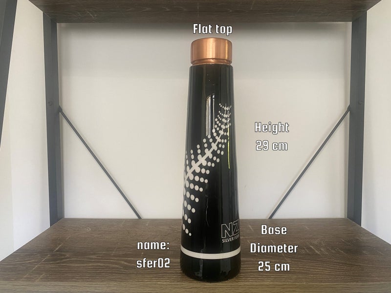 Pure Copper Water Bottle 1L – Ayurvedic NZ Fern Design -Leak Proof Carousel 1