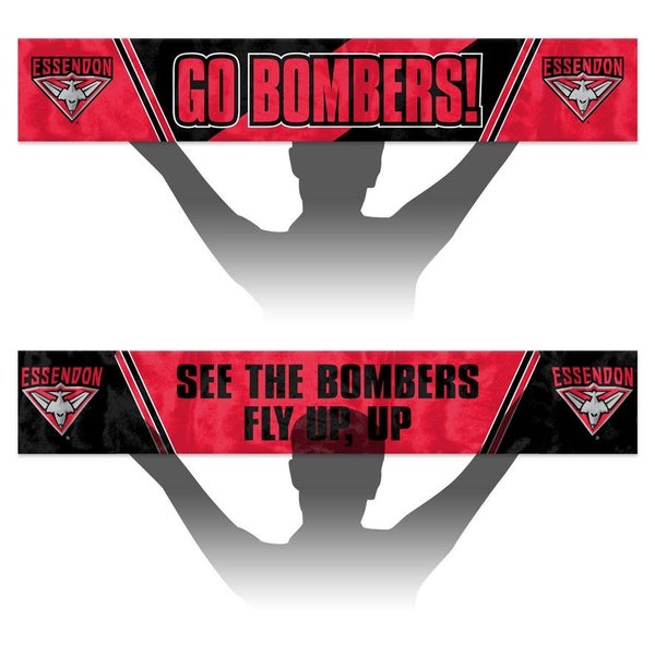 Essendon Bombers AFL Aussie Rules Banner Flag with Hand Pockets Carousel 1