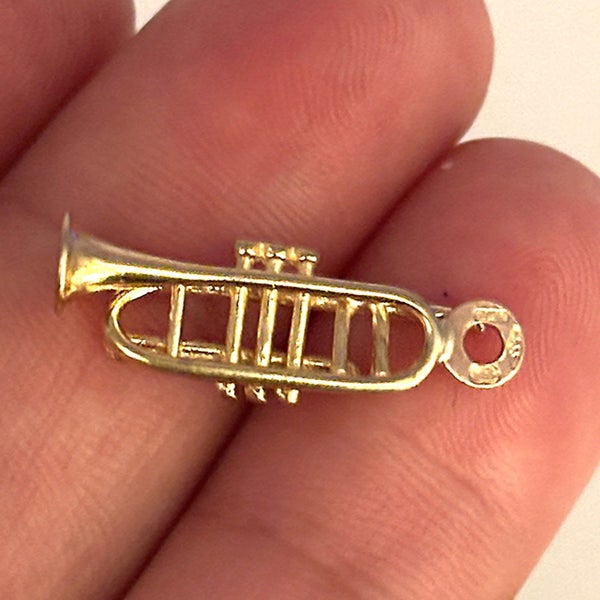 GOLD DEAL | 8kt Gold Golden Trumpet Pendant / Charm Carousel 1