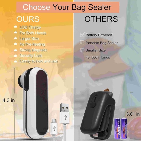 Rechargable 2 In 1 Bag Mini Heat Sealer, Storage Bag Plastic Package Carousel 4