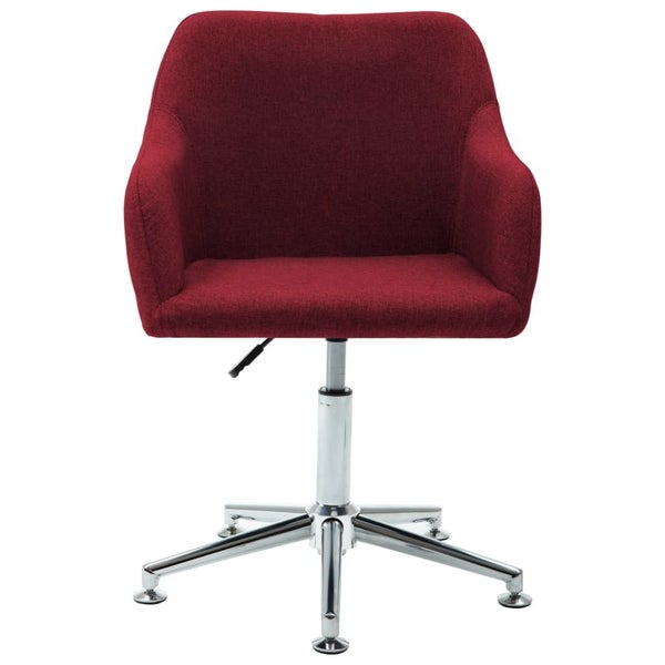 vidaXL Swivel Office Chair Wine Red Fabric Carousel 2