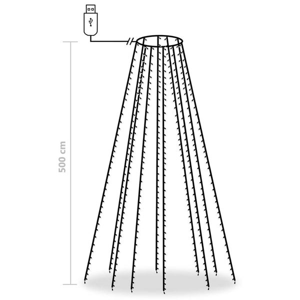 Tree Lights with 500 LEDs Cold White 500 cm Indoor Outdoor Carousel 8
