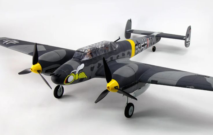 Dynam Messerschmitt BF-110 V3 4S Twin-Engine RC Warbird Plane 1500mm w/ Flaps... Carousel 2