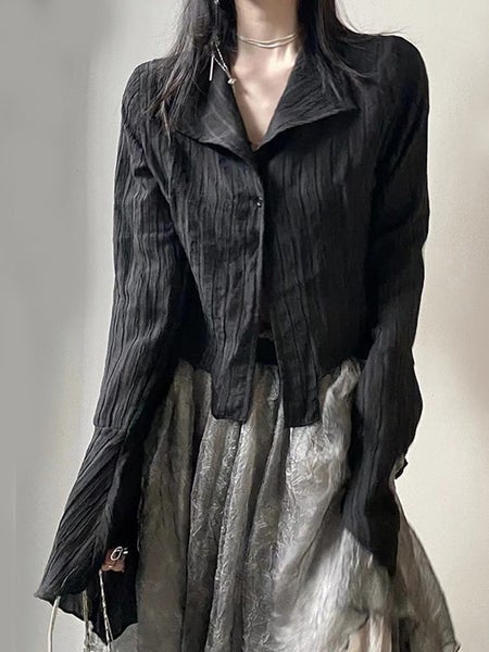 Harajuku Dark Academic Shirt Women Streetwear Vintage Y2K Blouse Sexy Carousel 2