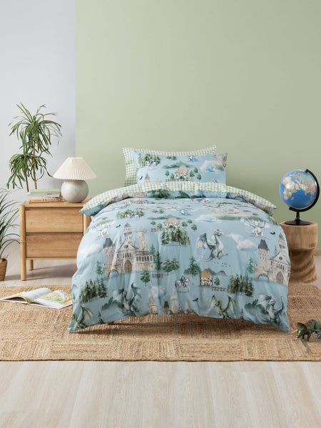 Single - Dragon Dreams Duvet Cover Set by Squiggles Carousel 1