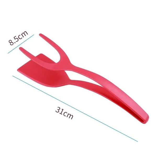 2 In 1 Nylon Grip Flip Tongs Egg Spatula Tongs Steak Spatula Tongs Carousel 7