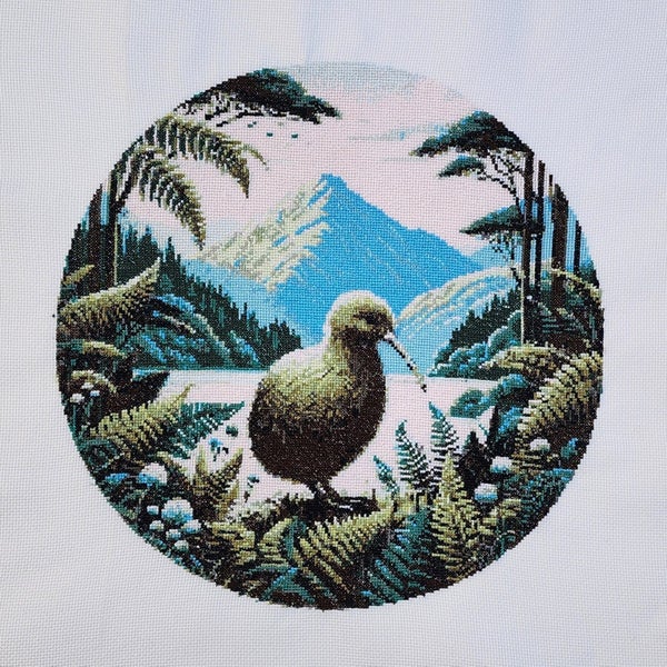 Kiwi bird finished cross stitch picture Carousel 2