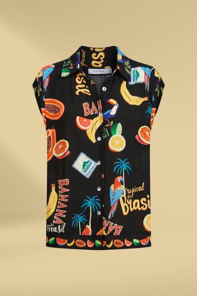 Haven Cabana Sleeveless Shirt Brasil Black Carousel 7
